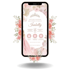 Convite Interativo Basic Princesa Rosa