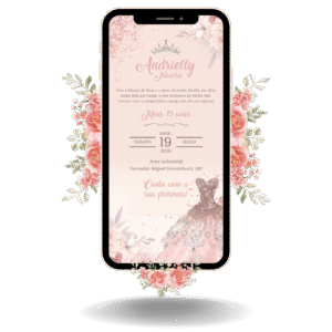 Convite Tradicional Princesa Rosa Claro