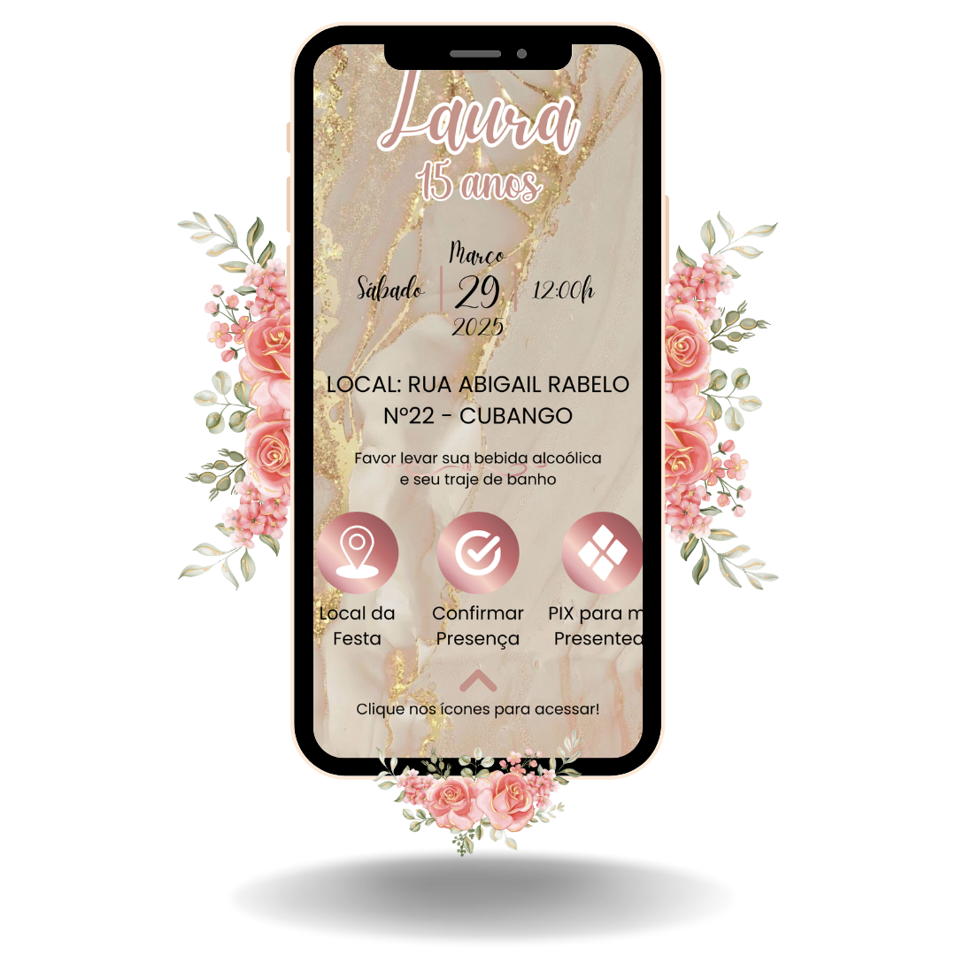 Convite Interativo Basic Rose Gold