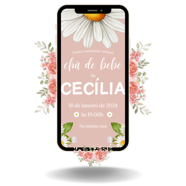 Convite Tradicional Chá de Bebê Margarida