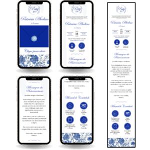 Convite Interativo Premium Azul e Branco
