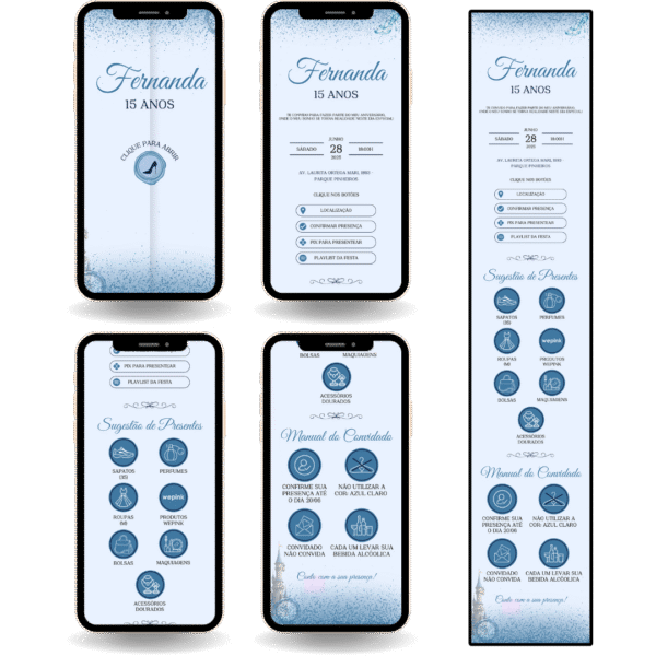 Convite Interativo Premium Cinderela