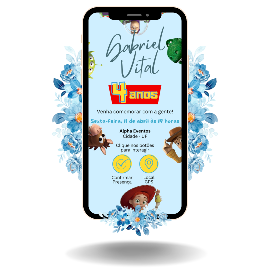 Convite Interativo Basic Toy Story