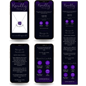 Convite Interativo Premium Azul e Roxo
