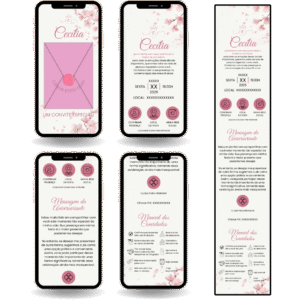Convite Interativo Premium Rosa Claro