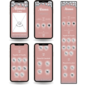 Convite Interativo Premium Rosa e Prata