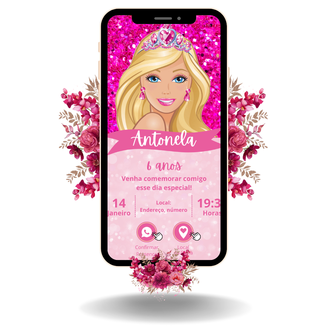 Convite Interativo Basic Barbie