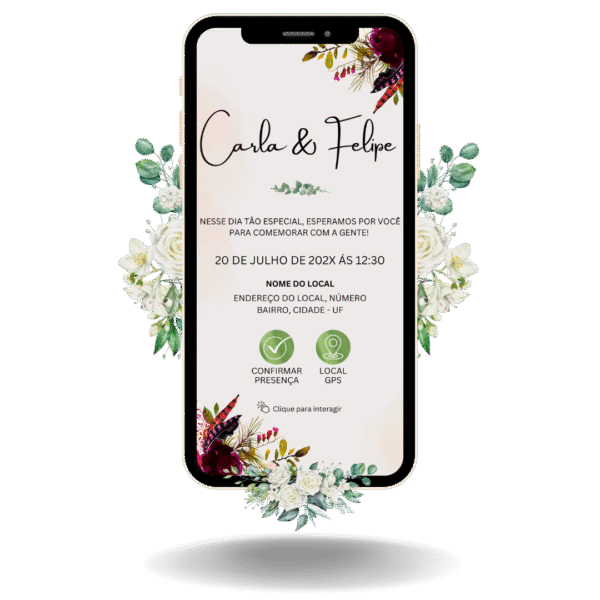 Convite Interativo Basic Casamento Magenta