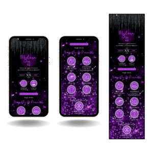 Convite Interativo Pro Roxo, Preto e Prata