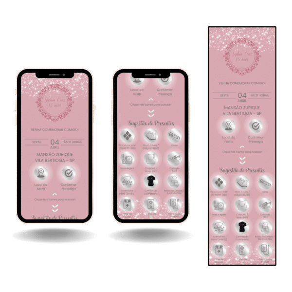 Convite Interativo Pro Rosa e Prata