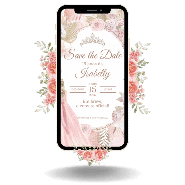 Save the Date Tradicional - Princesa Rosa