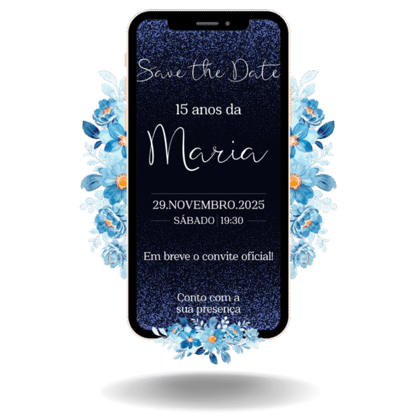 Save the Date Tradicional - Azul