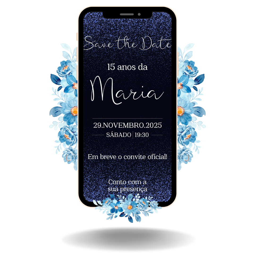 Save the Date Tradicional - Azul