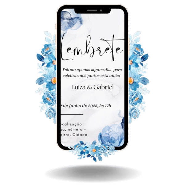 Lembrete Tradicional - Casamento Azul