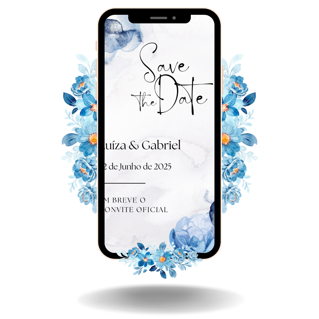 Save the Date Tradicional - Casamento Azul