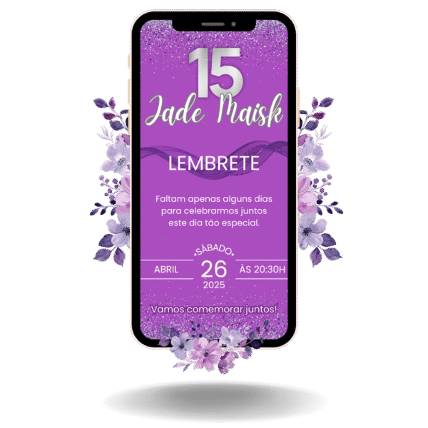 Lembrete Tradicional - Lilás e Prata