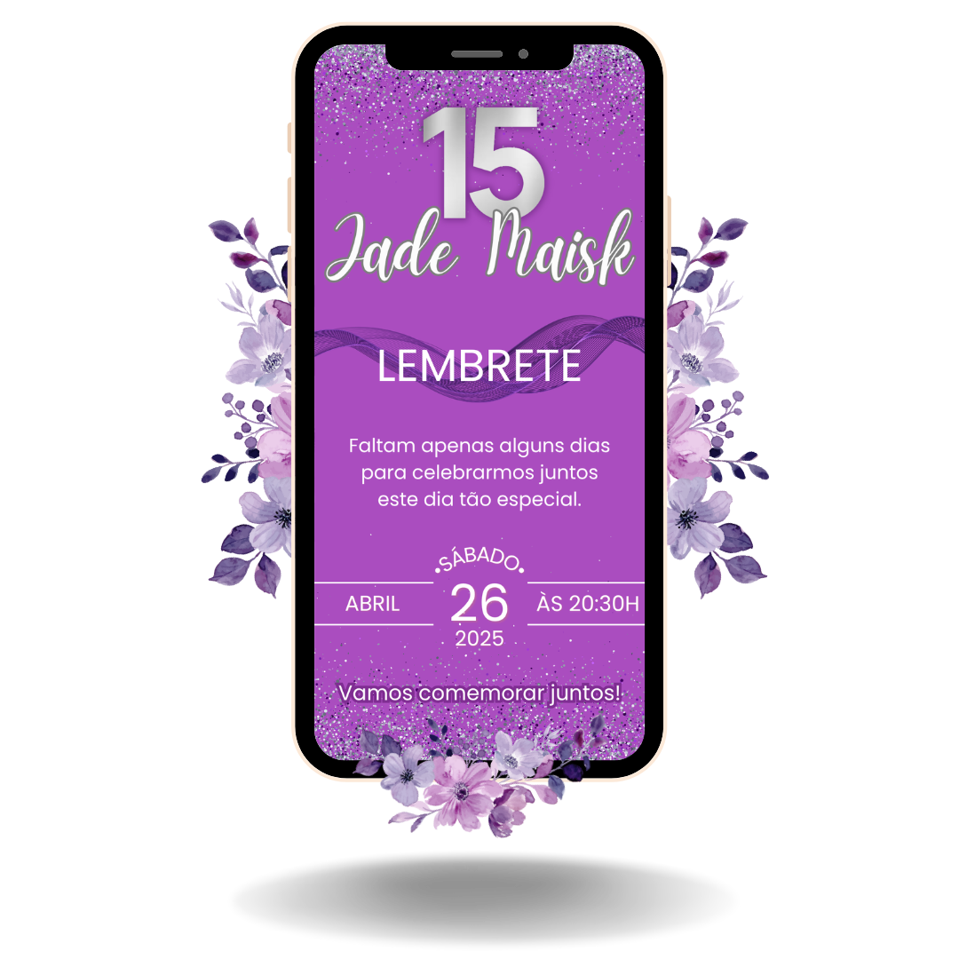 Lembrete Tradicional - Lilás e Prata