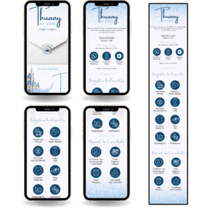 Convite Interativo Premium Azul e Branco