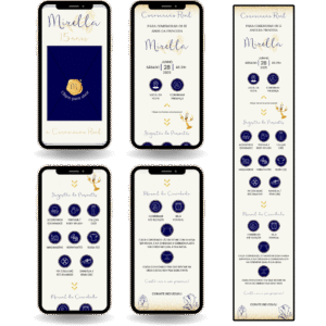 Convite Interativo Premium Bela e a Fera - Azul e Dourado