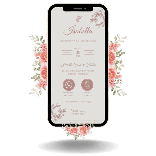 Convite Interativo Basic - Rosa Claro