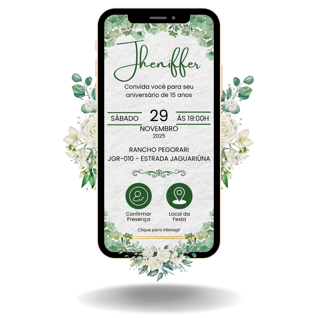 Convite Interativo Basic - Verde