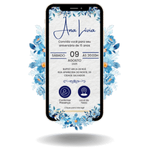 Convite Interativo Basic - Azul Escuro