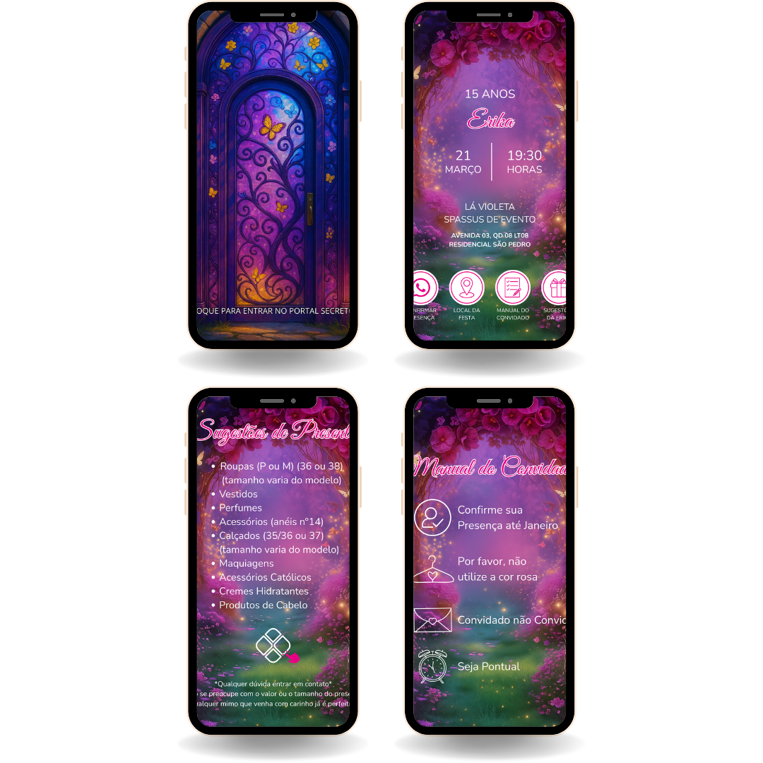 Convite Interativo Cinematográfico - Jardim Secreto