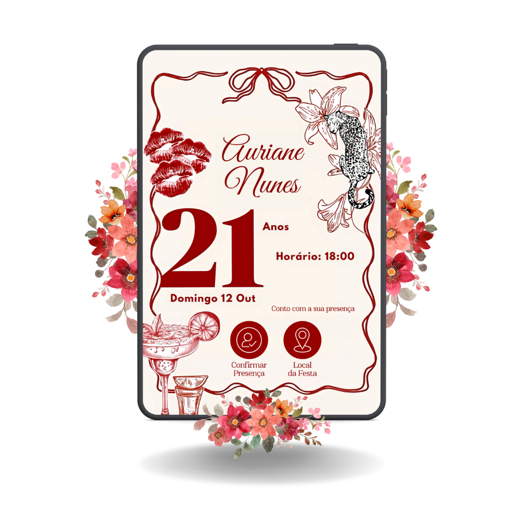 Convite Interativo Basic - Vermelho