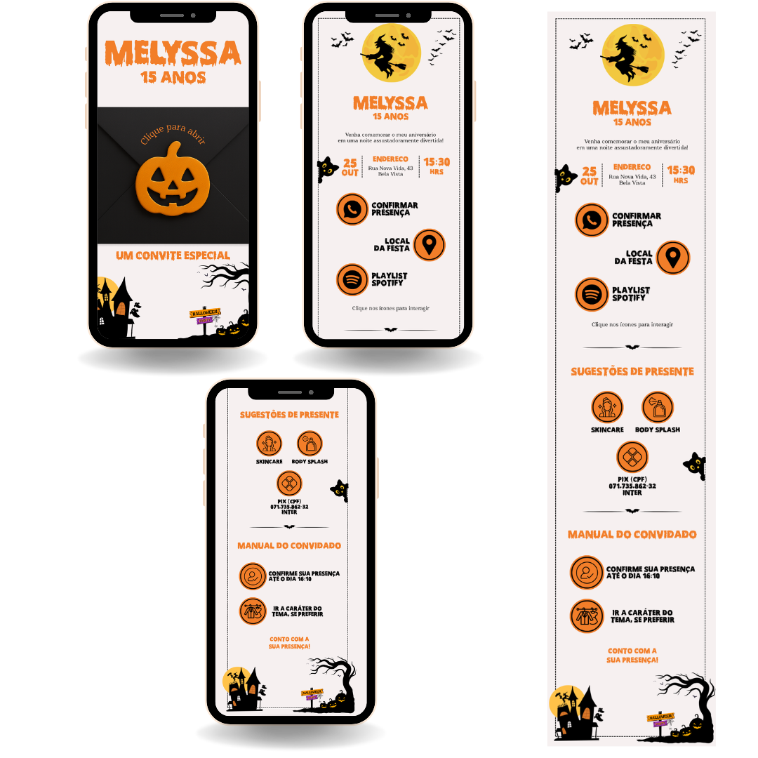 Convite Interativo Premium - Halloween