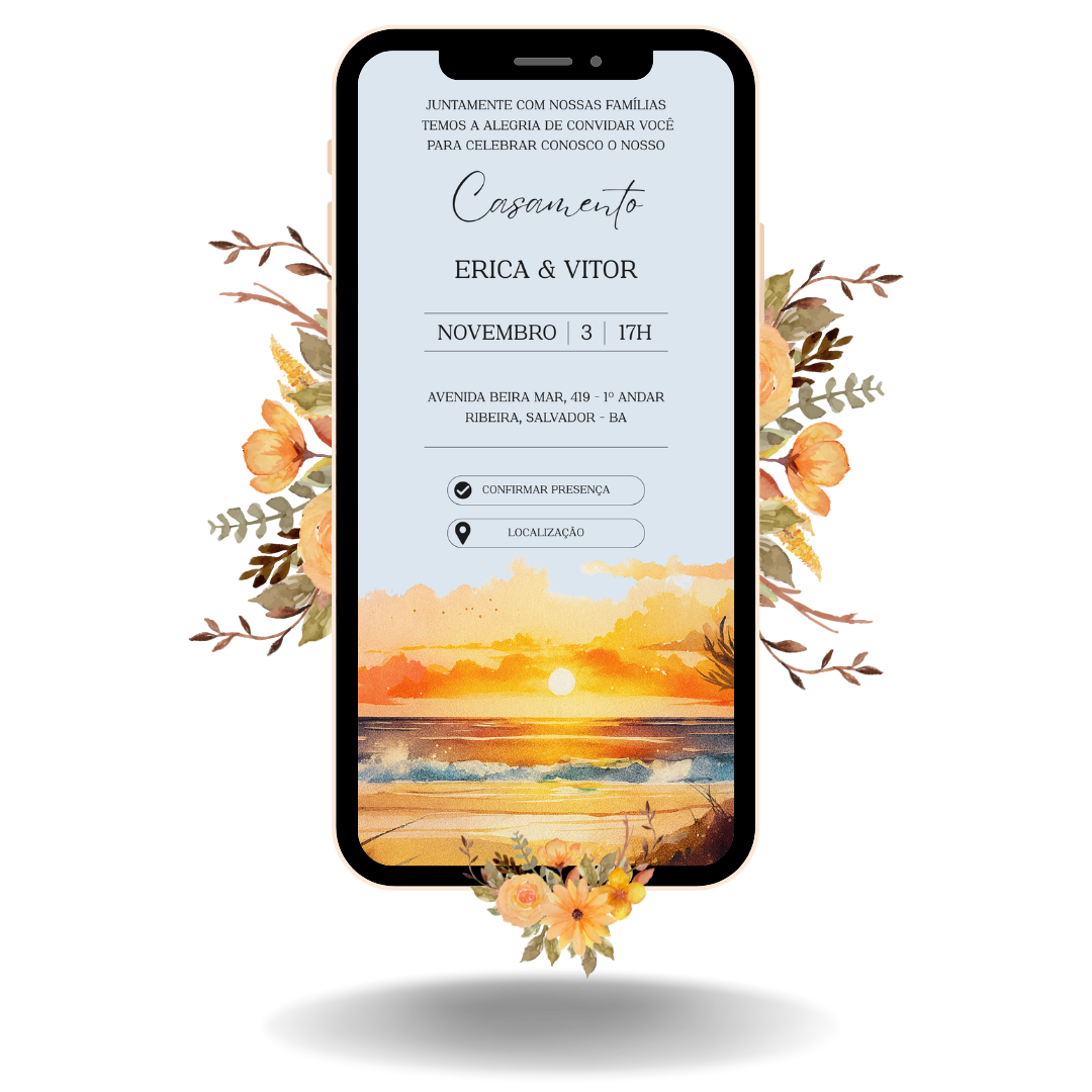 Convite Interativo Basic - Casamento Pôr do Sol