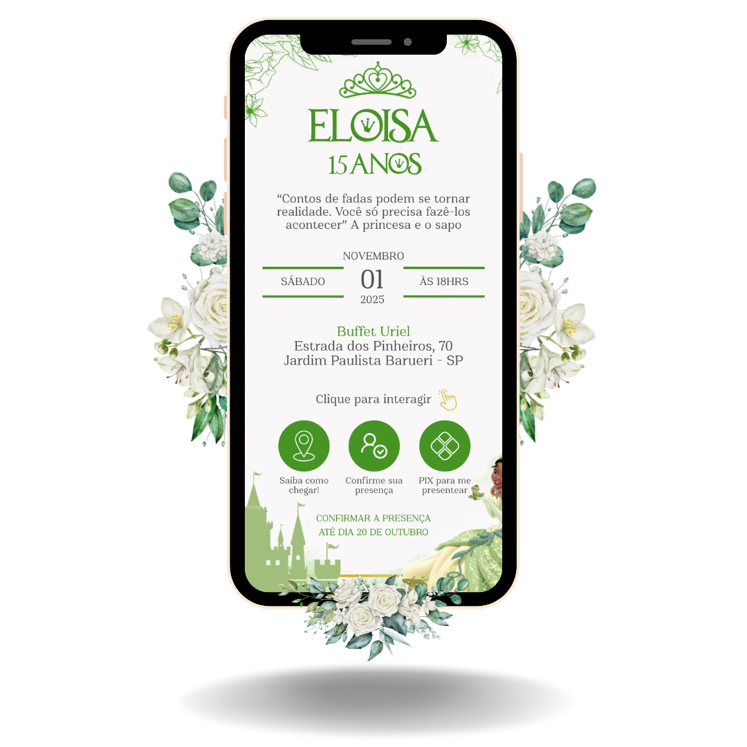 Convite Interativo Basic - A Princesa e o Sapo