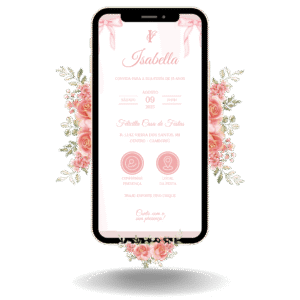 Convite Interativo Basic - Laço Rosa Claro