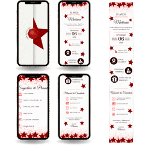 Convite Interativo Premium - Estrela Vermelha