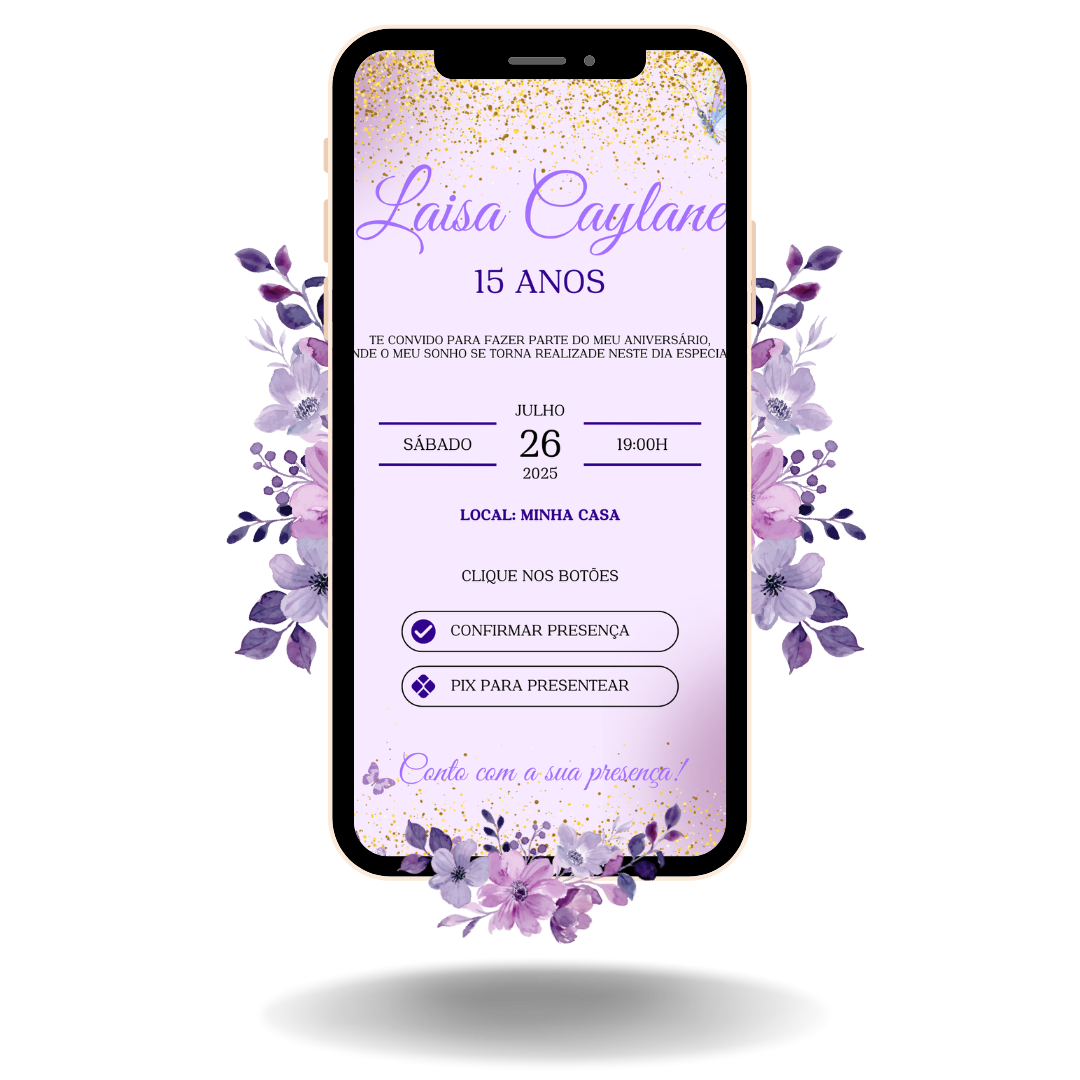 Convite Interativo Basic - Lilás