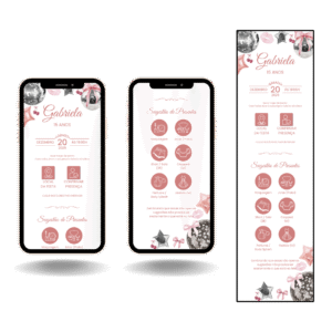 Convite Interativo Pro - Discoteca - Rose Gold