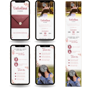 Convite Interativo Premium - Marsala com Fotos