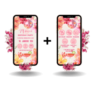 Convite Interativo Pro - Tropical Rosa