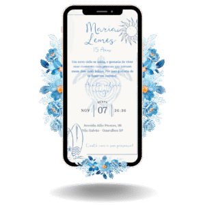 Convite Tradicional - Fundo do Mar - Azul