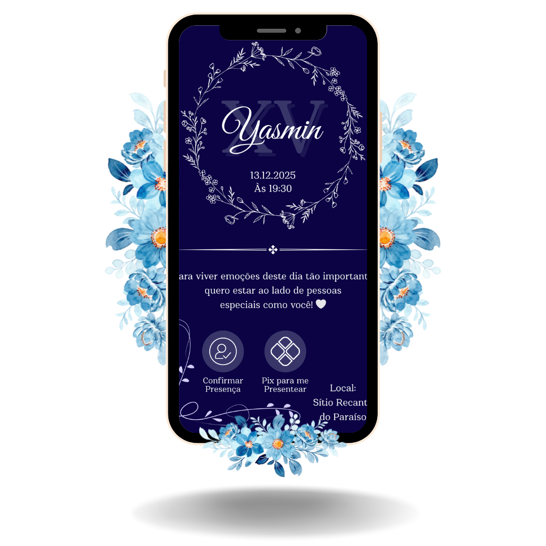 Convite Interativo Basic - Azul Escuro