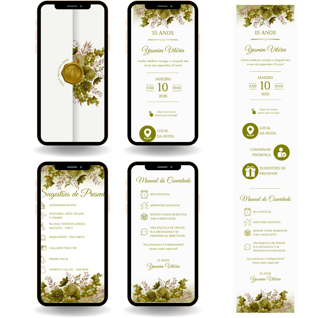 Convite Interativo Premium - Verde