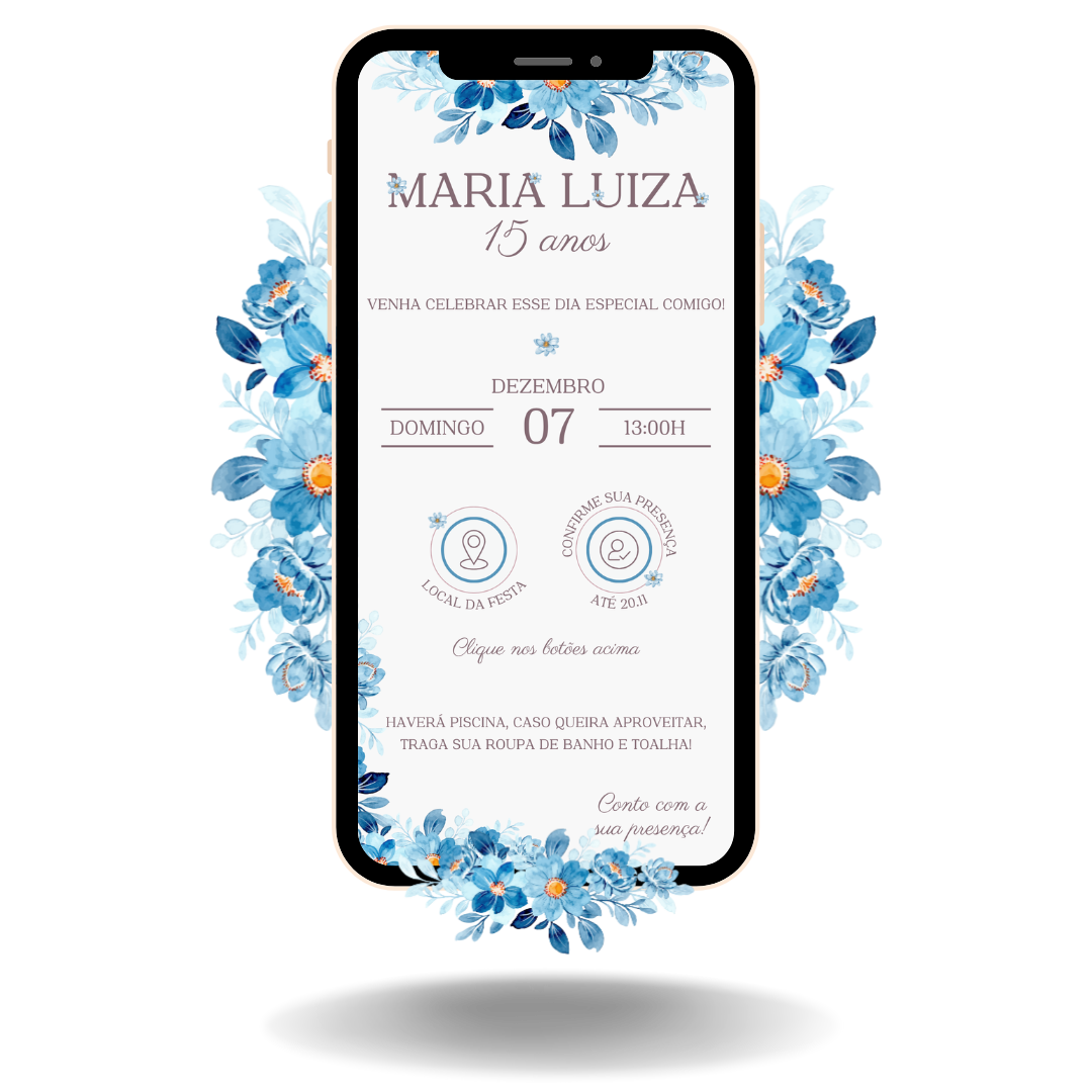 Convite Interativo Basic - Azul Claro