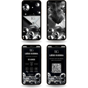 Convite Interativo Cinematográfico - Discoteca Preto e Prata