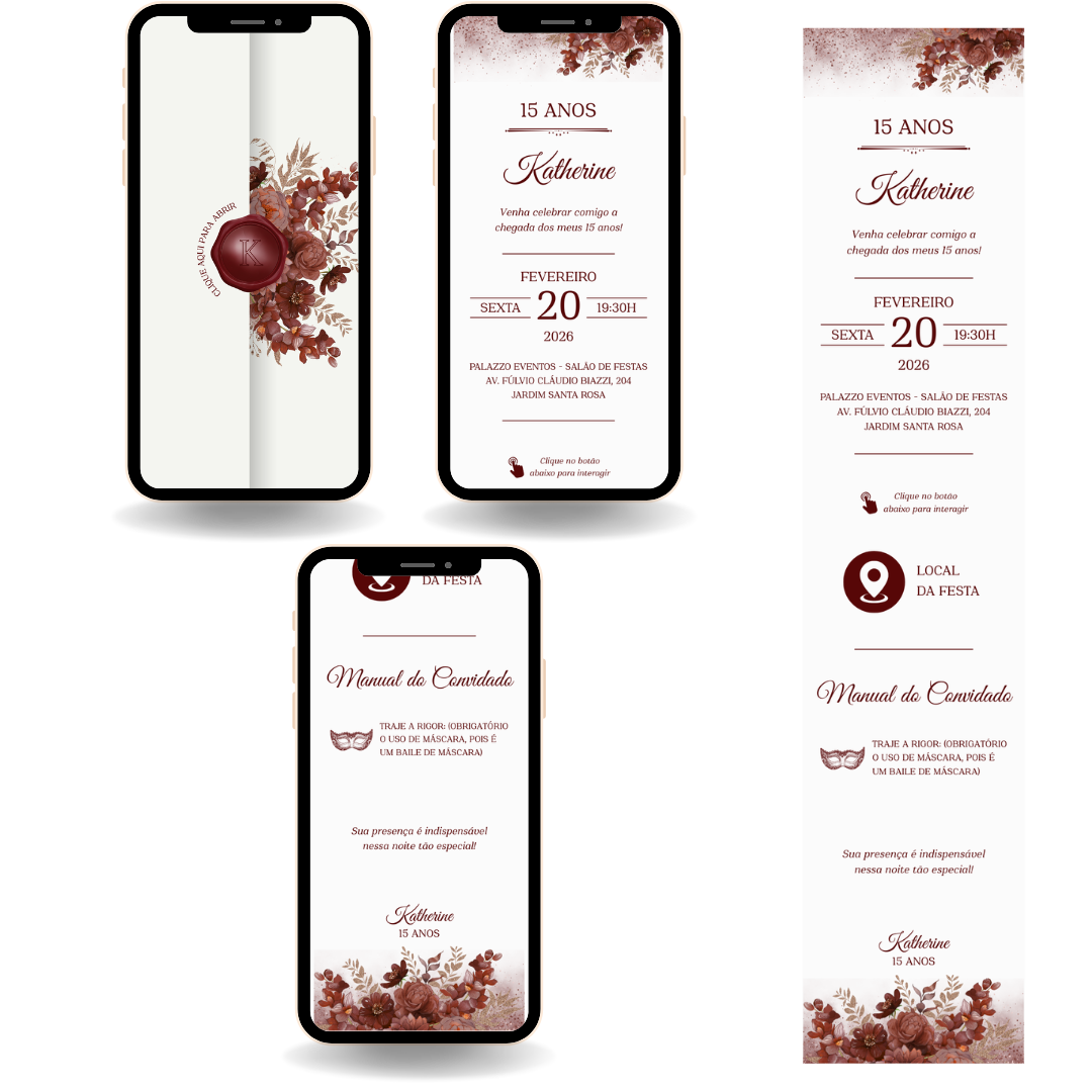 Convite Interativo Premium -Vinho