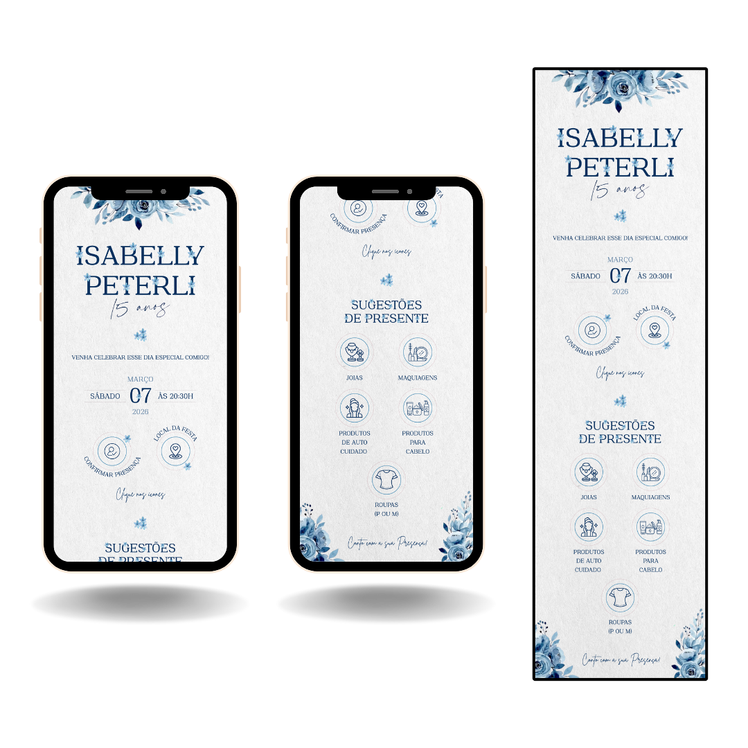 Convite Interativo Pro - Azul Claro