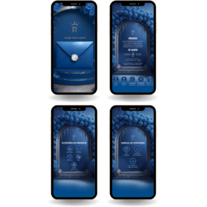 Convite Interativo Premium - Azul e Prata