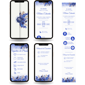 Convite Interativo Premium - Azul