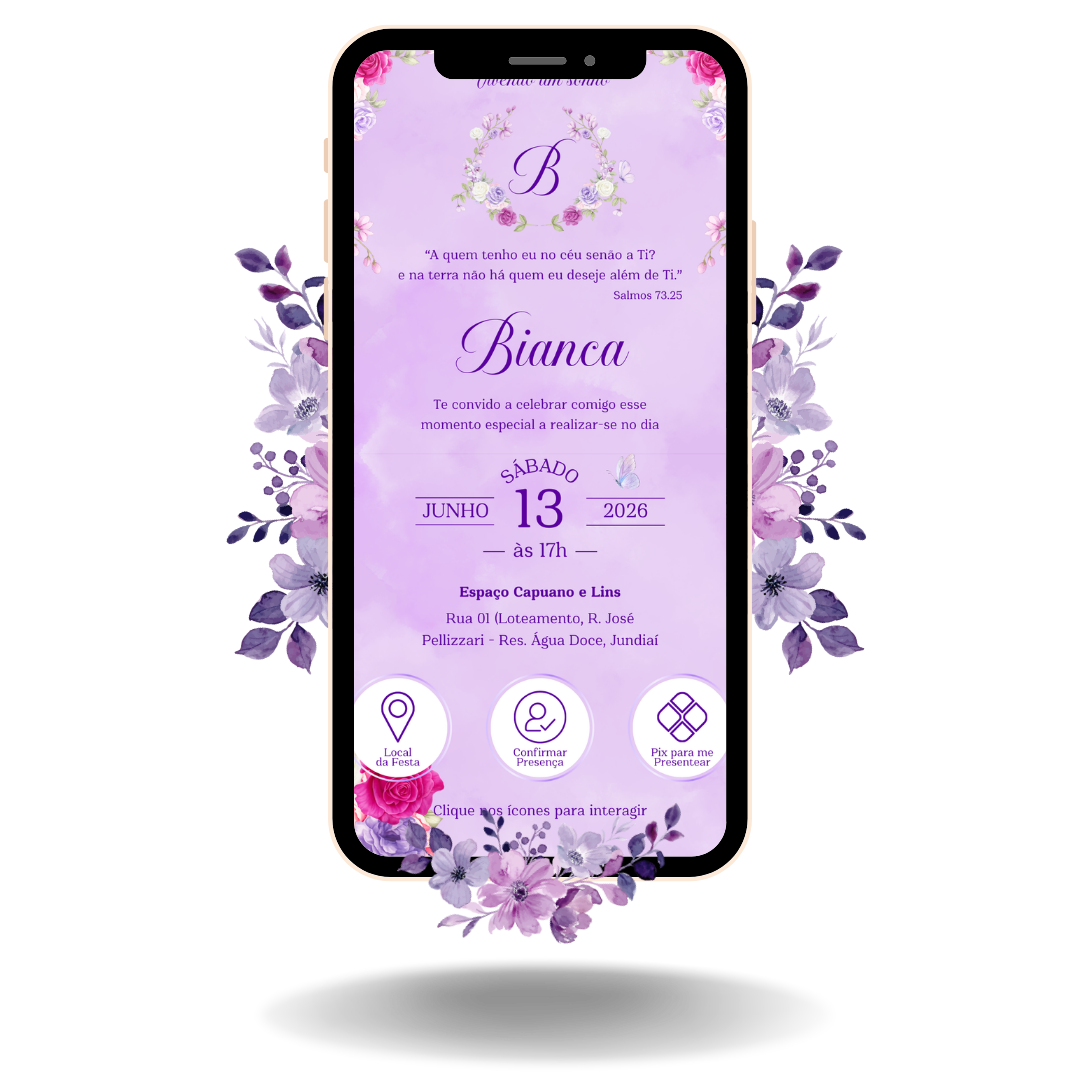 Convite Interativo Basic - Lilás