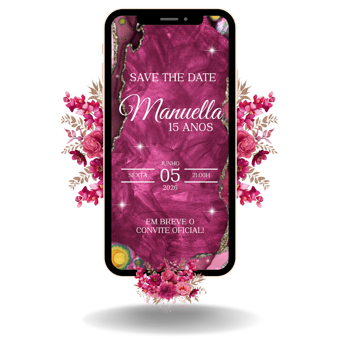 Save the Date Tradicional - Rosa