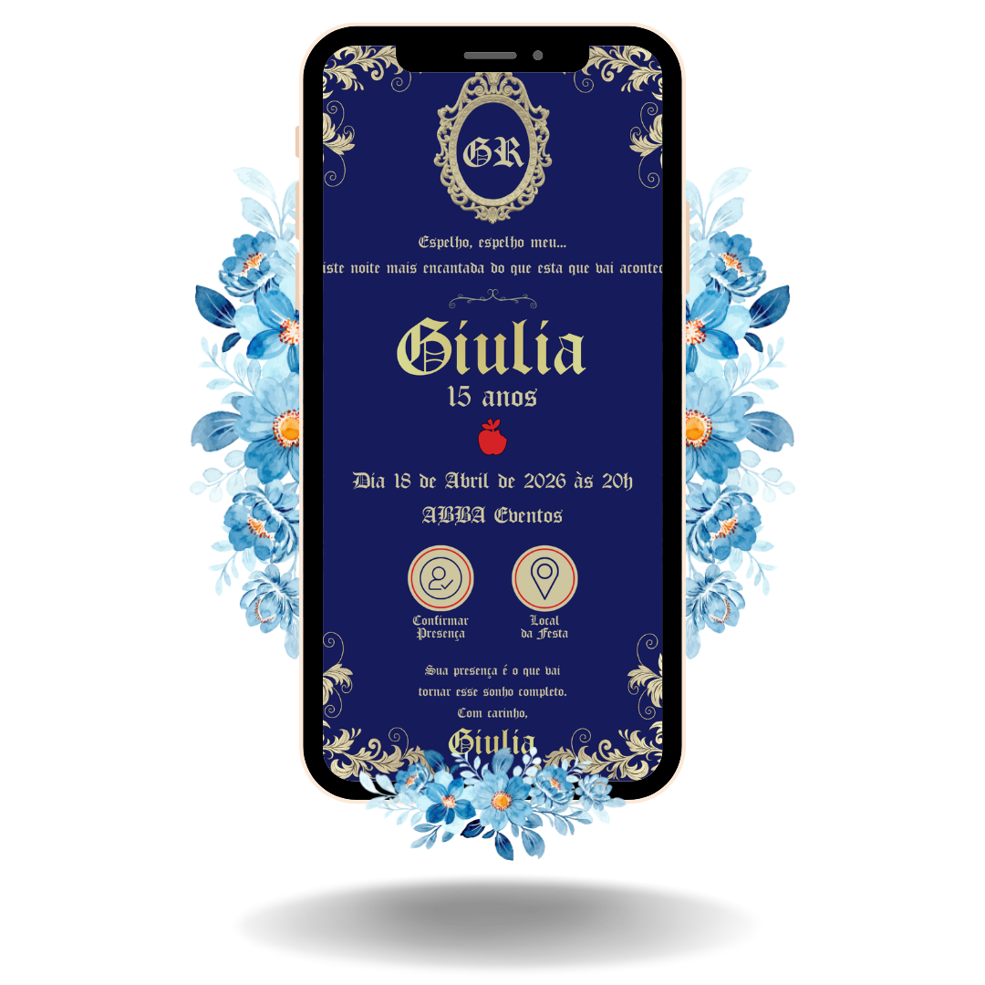 Convite Interativo Basic - Branca de Neve