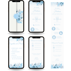 Convite Interativo Premium - Azul Claro